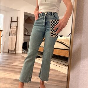 Zara stretch crop kick flare jeans